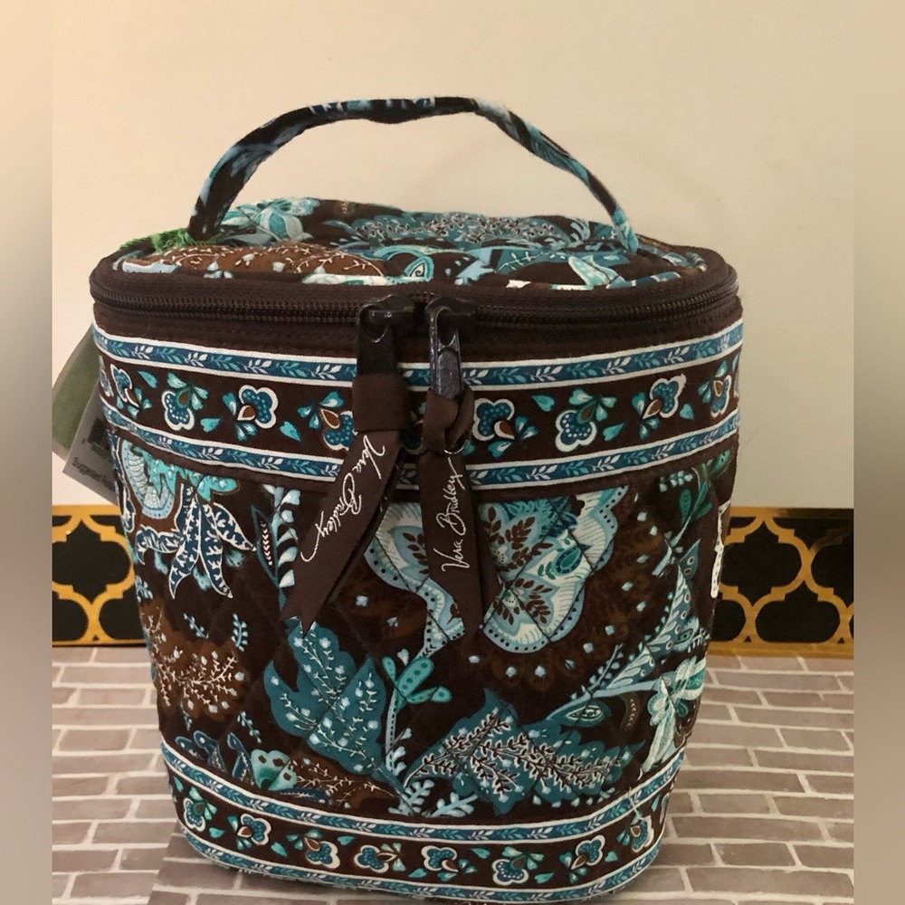 Vera Bradley Cool Keeper Tote Retired Java Blue Brown New With Tags